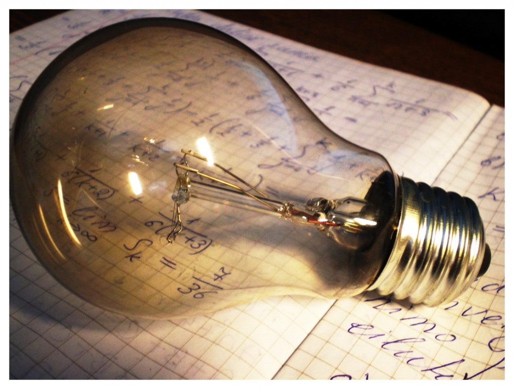 light bulb on prototype ideas