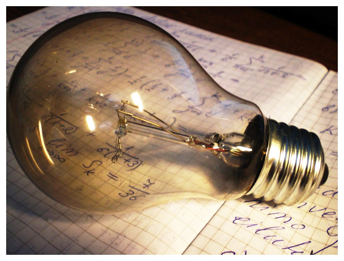 lightbulb on idea book