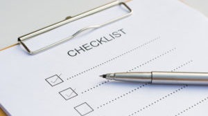 Checklist on a clipboard